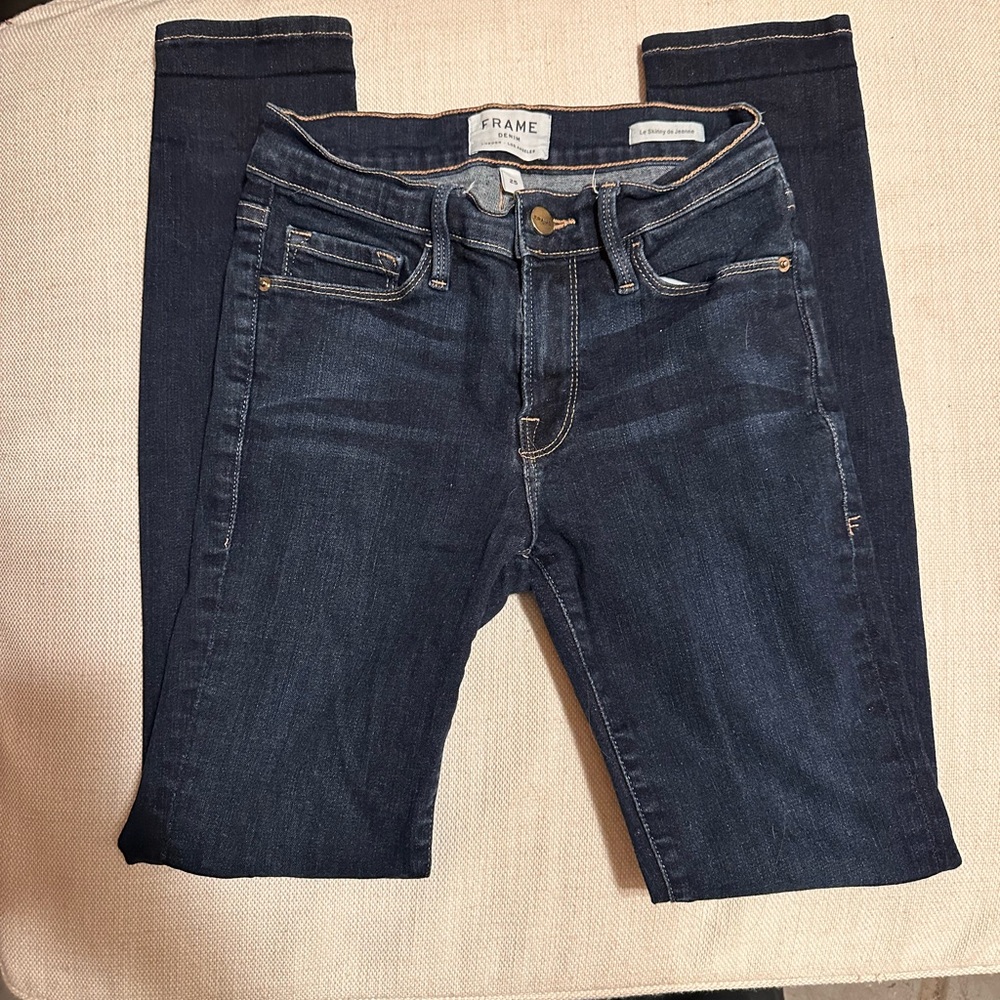 FRAME Denim Dark Wash Skinny Jeans